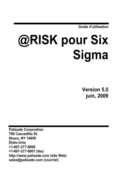 PALISADE RISK FOR SIX SIGMA 5.5 Manuel utilisateur