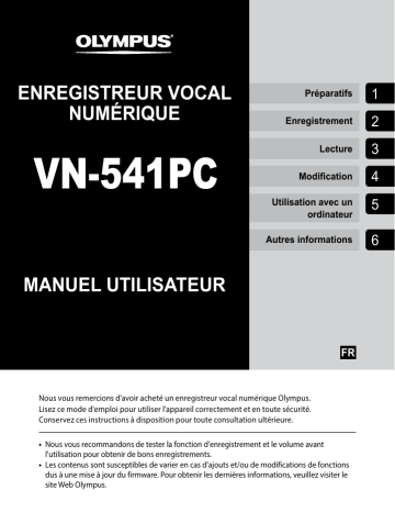 Olympus VN 540PC Manuel utilisateur | Fixfr