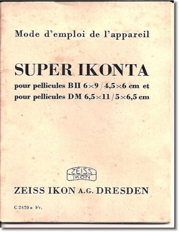 Zeiss Ikon Super Ikonta Mode d'emploi | Fixfr