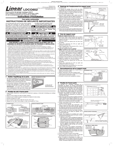 Installation manuel | Linear LDCO852 Guide d'installation | Fixfr