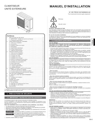 AOUG36LMAS1 | Installation manuel | Fujitsu AOUG48LMAS1 Guide d'installation | Fixfr