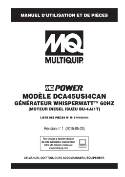 MQ Power DCA45USI4CAN Génératrices Ultra-Silent Manuel utilisateur