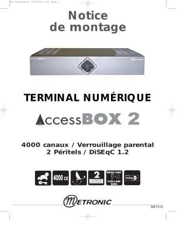 Manuel du propriétaire | Metronic TERMINAL NUMERIQUE ACCESSBOX 2 Manuel utilisateur | Fixfr
