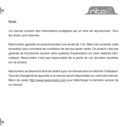 NEONUMERIC NTO2 Manuel utilisateur