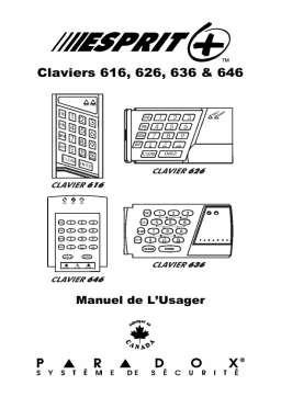 PARADOX ESPRIT CLAVIER 626 Manuel utilisateur