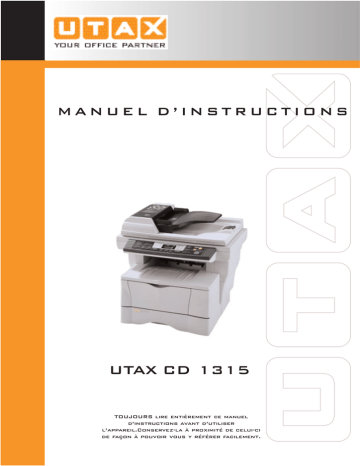 Mode d'emploi | Utax CD 1315 Copy System Manuel utilisateur | Fixfr