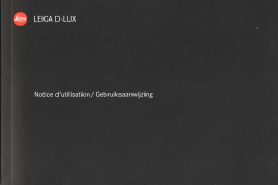 Leica D-LUX Manuel utilisateur