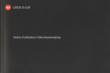 Manuel du propriétaire | Leica D-LUX Manuel utilisateur | Fixfr
