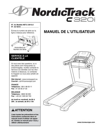 Manuel du propriétaire | NordicTrack C 320i - NETL12915.0 Manuel utilisateur | Fixfr