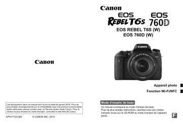 Canon EOS Rebel T6s Mode d'emploi | Fixfr