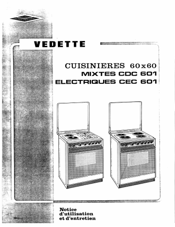 Manuel du propriétaire | Vedette CDC601 Manuel utilisateur | Fixfr