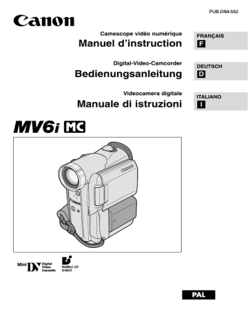 Mode d'emploi | Canon MV6i MC Manuel utilisateur | Fixfr