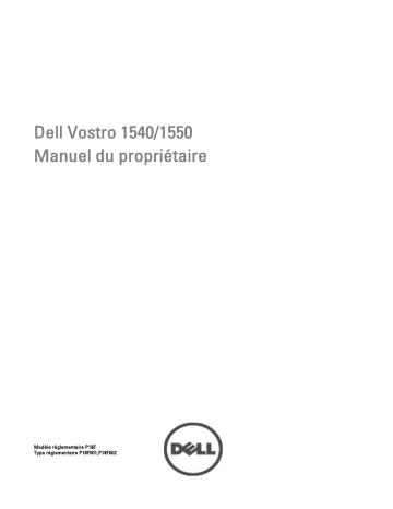 Dell Vostro 1540 laptop Manuel du propriétaire | Fixfr