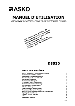 Asko D3530 Manuel utilisateur