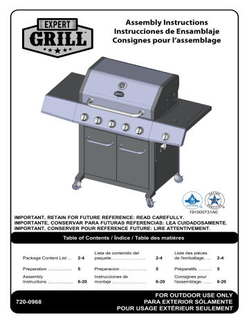 EXPERT GRILL 720-0968 grill Manuel utilisateur | Fixfr