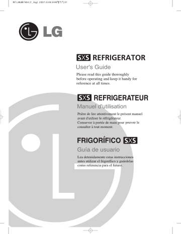 Manuel du propriétaire | LG GC-P227YLQA Réfrigérateur combiné Manuel utilisateur | Fixfr