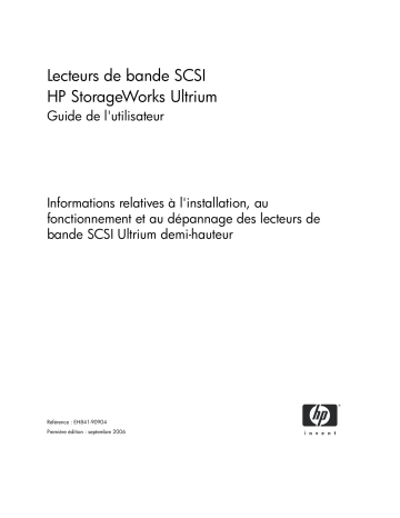 Manuel du propriétaire | HP STORAGEWORKS ULTRIUM 448 TAPE DRIVE Manuel utilisateur | Fixfr