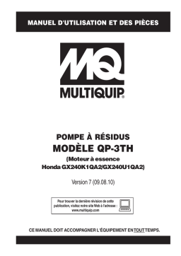 MQ Multiquip QP3TH Pompes a déchet Manuel utilisateur