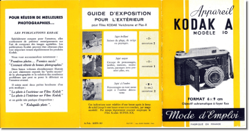 A modèle 10 | Mode d'emploi | Kodak 620 modèle A10 Manuel utilisateur | Fixfr