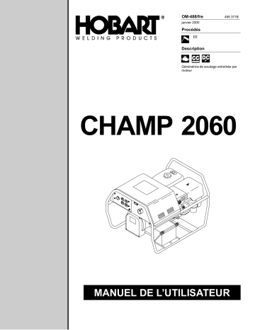 Manuel du propriétaire | HobartWelders CHAMP 2060 HONDA Manuel utilisateur | Fixfr