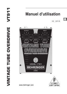 Behringer VT911 Manuel utilisateur