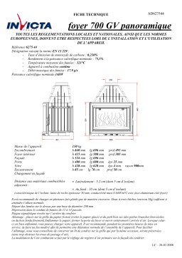 Invicta FOYER 700 GRANDE VISION PANORAMIQUE Manuel utilisateur