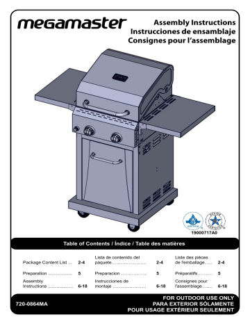 Megamaster 720-0864MA grill Manuel utilisateur | Fixfr