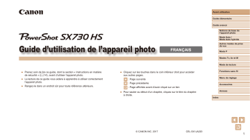 Mode d'emploi | Canon PowerShot SX730 HS Manuel utilisateur | Fixfr