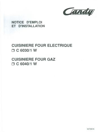 Manuel du propriétaire | Candy C6040/1W Manuel utilisateur | Fixfr