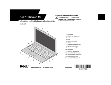 Dell Latitude 13 laptop Guide de démarrage rapide | Fixfr