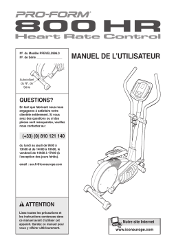 Pro-Form 800 Hr Heart Rate Control Elliptical Manuel utilisateur