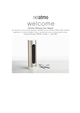 Netatmo Welcome Manuel utilisateur