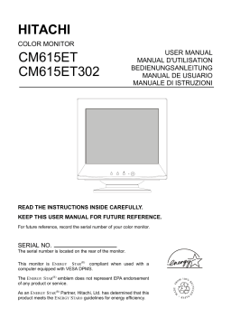 Hitachi CM615ET-302 Manuel utilisateur