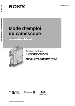 Sony DCR-PC109E Mode d'emploi