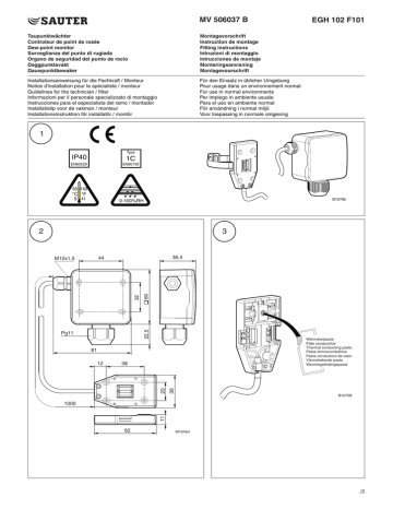 sauter EGH 102 Taupunktwächter und -messumformer Manuel utilisateur | Fixfr