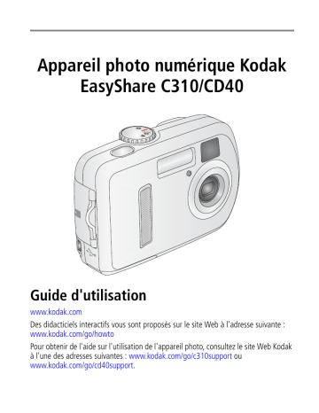 Manuel du propriétaire | Kodak EasyShare C310 Manuel utilisateur | Fixfr