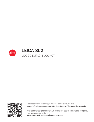 Guide de démarrage rapide | Leica SL2 Manuel utilisateur | Fixfr