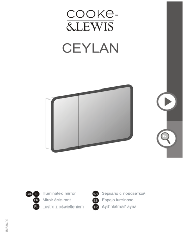 Cooke & Lewis Armoire de salle de bains miroir éclairant Ceylan 95 cm Mode d'emploi | Fixfr
