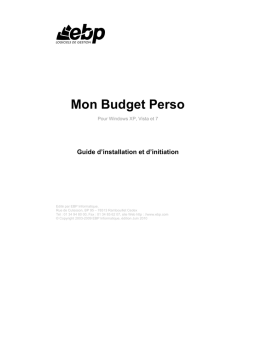 EBP Mon Budget Perso 2010 Manuel utilisateur