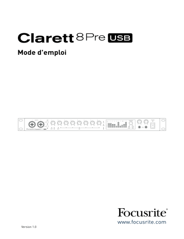Focusrite Clarett 8Pre USB Mode d'emploi | Fixfr