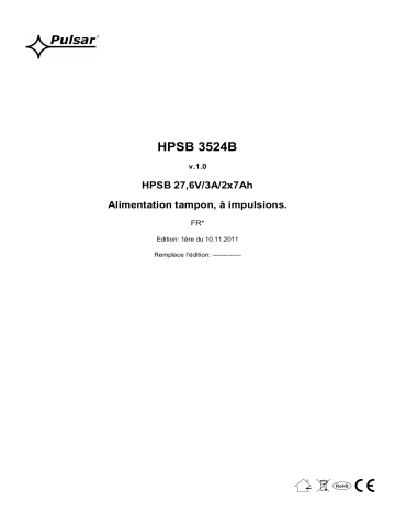 Mode d'emploi | Pulsar HPSB3524B - v1.0 Manuel utilisateur | Fixfr