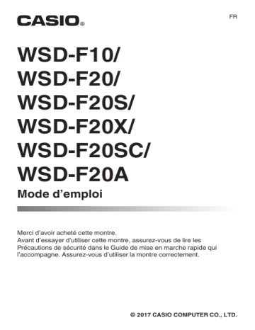 Pro Trek Smart WSD-F20SC | Pro Trek Smart WSD-F20X | Casio Pro Trek Smart WSD-F20A Mode d'emploi | Fixfr