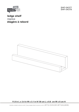 Honey-Can-Do 11.81 in. W x 3.39 in. D Wall Ledge Shelf in White Decorative Shelf Guide d'installation