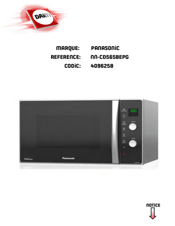 Manuel du propriétaire | Panasonic NN-CD565B Manuel utilisateur | Fixfr