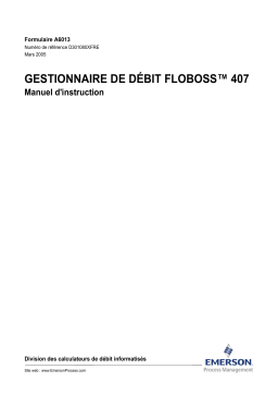 Remote Automation Solutions Gestionnaire de debit FloBoss 407 Manuel du propriétaire