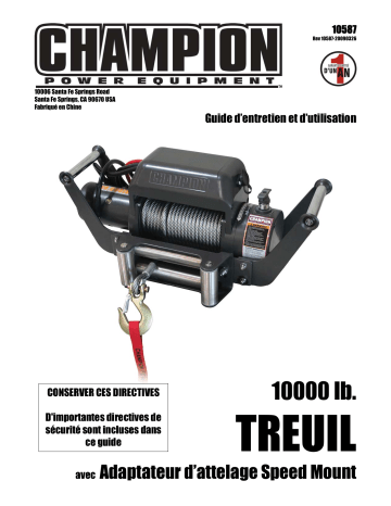 Champion Power Equipment 10587 Manuel utilisateur | Fixfr