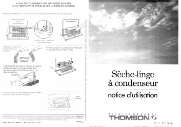 Manuel du propriétaire | Thomson TSLC606 Manuel utilisateur | Fixfr