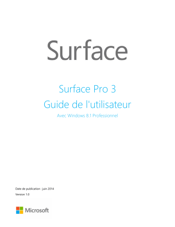 Mode d'emploi | Microsoft Surface Pro 3 v1.0 Manuel utilisateur | Fixfr