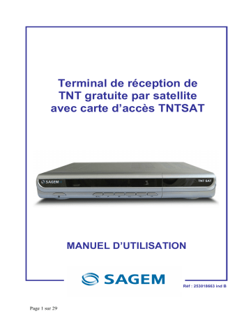 Manuel du propriétaire | Sagem ISD 74 TNT SAT Manuel utilisateur | Fixfr