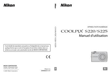 Coolpix S225 | Mode d'emploi | Nikon COOLPIX S220 Manuel utilisateur | Fixfr